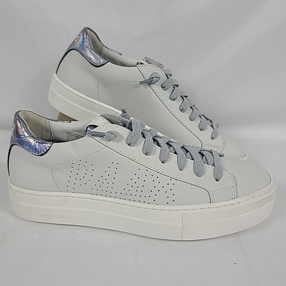 NEW P448 Thea Metalic Platform Leather Sneakers Women’s Sz 38, US 7.5-8